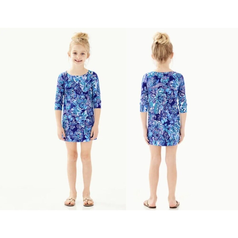 Lilly Pulitzer Mini Sophie Royal Purple Cat Call Blue UPF Dress Size M (…